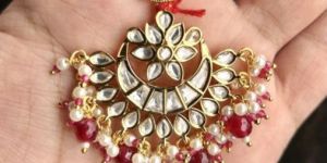 Artificial Brass Kundan Earrings