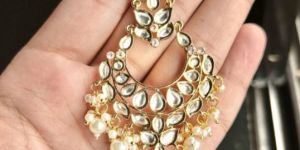 Imitation Brass Kundan Earrings