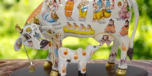 Kamdhenu Cow Calf Statue