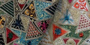 Fox Georgette 44 Inch Heavy Embroidery Work Fabric