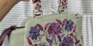 Leather Bag with Hand Embroidery