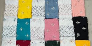 Rayon Cotton Embroidery Work Fabric