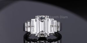 Emerald Diamond Engagement Ring