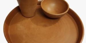 Brown Natural Clay Dinner Set