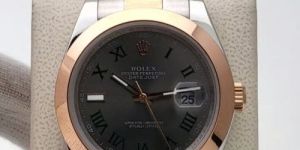 Rolex Datejust Dual Tone Roman Marking Slate Dial 41mm Watch
