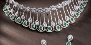 925 Sterling Silver Elegance Choker Necklace Set.