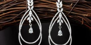 925 Sterling Silver Moonlit Round Drops Dangler Earring