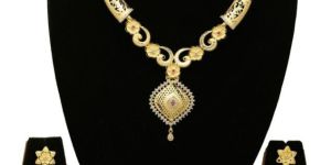 Brilliant Shine American Diamond Gold Plated Choker Necklace