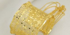 Ethereal Gold Filigree Kada with Star Design Kada
