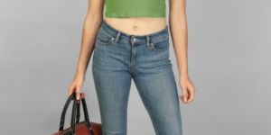 Ladies Olive Color Strappy Crop Top
