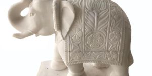 Marble Elephant Sculpture