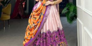 Dola Silk Kalamkari Print Lehenga Choli