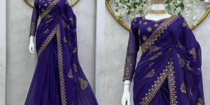 Thread & Sequence Work Faux Georgette Designer Saree