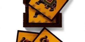Hand-painted wooden coasters (Elephant Design)