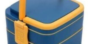 Lunch Box for Kids 2 Compartment Double-Layer Square Lunch Box with Handle Insulated Lunch Box Stain