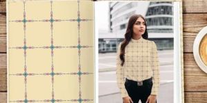 Dotted Checks Viscose Cotton Fabric