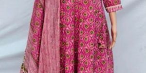 Jaipuri Fabric Kurti Pant Dupatta Set