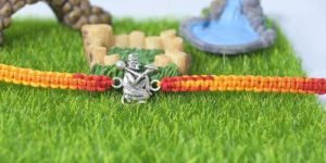 Divine Lord Hanuman Mountain in Hand Silver Rakhi