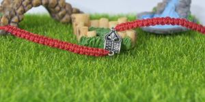 Load Shive Trishul Damru Design Silver Rakhi