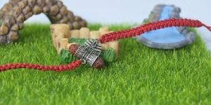 Mahakal Damru Rudraksha Silver Rakhi