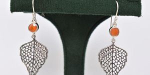 Stylish Leaf Silver Earrings