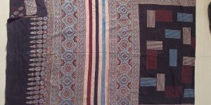 Ajrakh Cotton Hand Block Printed Saree