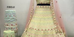 Lemon Georgette Lehenga Choli