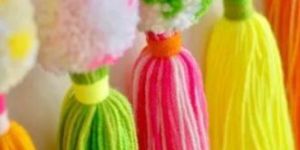 Multicolor Pom Pom Tassels