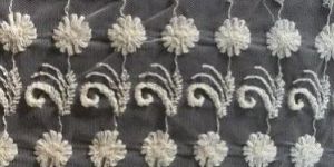 White Fancy Net Embroidery Lace