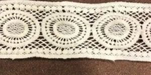 White Single Sided Embroidered Lace