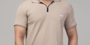 Polyster Brown Mens Polo T-Shirt