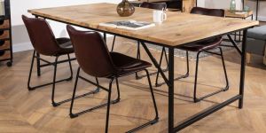 Wooden & Iron Foldable Dining Table