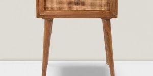 Wooden Cane Side Table