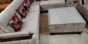 7 Seater Wooden L Shape Sofa Set