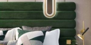 Designer Suede Double Bed