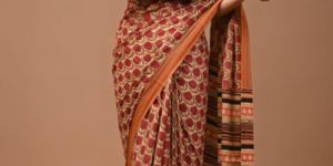 Ajrakh Screen Printing Saree