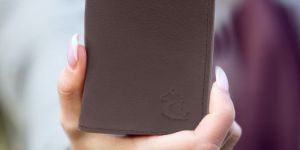 Kara Unisex Genuine Leather Brown Card Holder