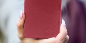 Kara Unisex Genuine Leather Cherry Card Holder