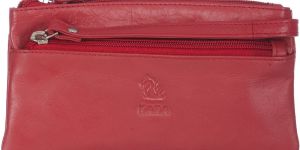 KARA Women Red Leather Purse I Bifold Clutch for Ladies I Genuine Leather Wallet for Women