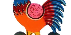 Wooden Hand-Painted Hen Track Toy For Kids