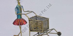 Iron Home Decor Doll Cart