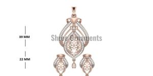 JRD-PS-104 Ladies Rose Gold Pendent Set