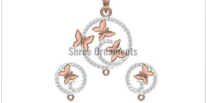 Ladies Gold Pendant Set