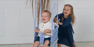 Blue Macrame Baby Swing Chair