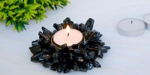 Black Tourmaline Tea Light Holder Diya