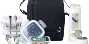 Glass Lunch Box Set with Bottle
