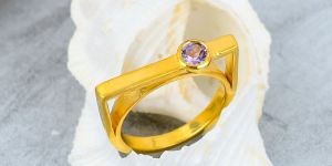 Designer Sterling Silver Amethyst Gemstone Ring