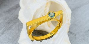 Designer Sterling Silver MInt Tourmaline Gemstone Ring