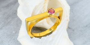 Designer Sterling Silver Pink Tourmaline Gemstone Ring