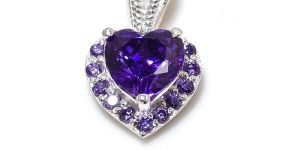 Heart Shape Sterling Silver Amethyst Gemstone Pendant